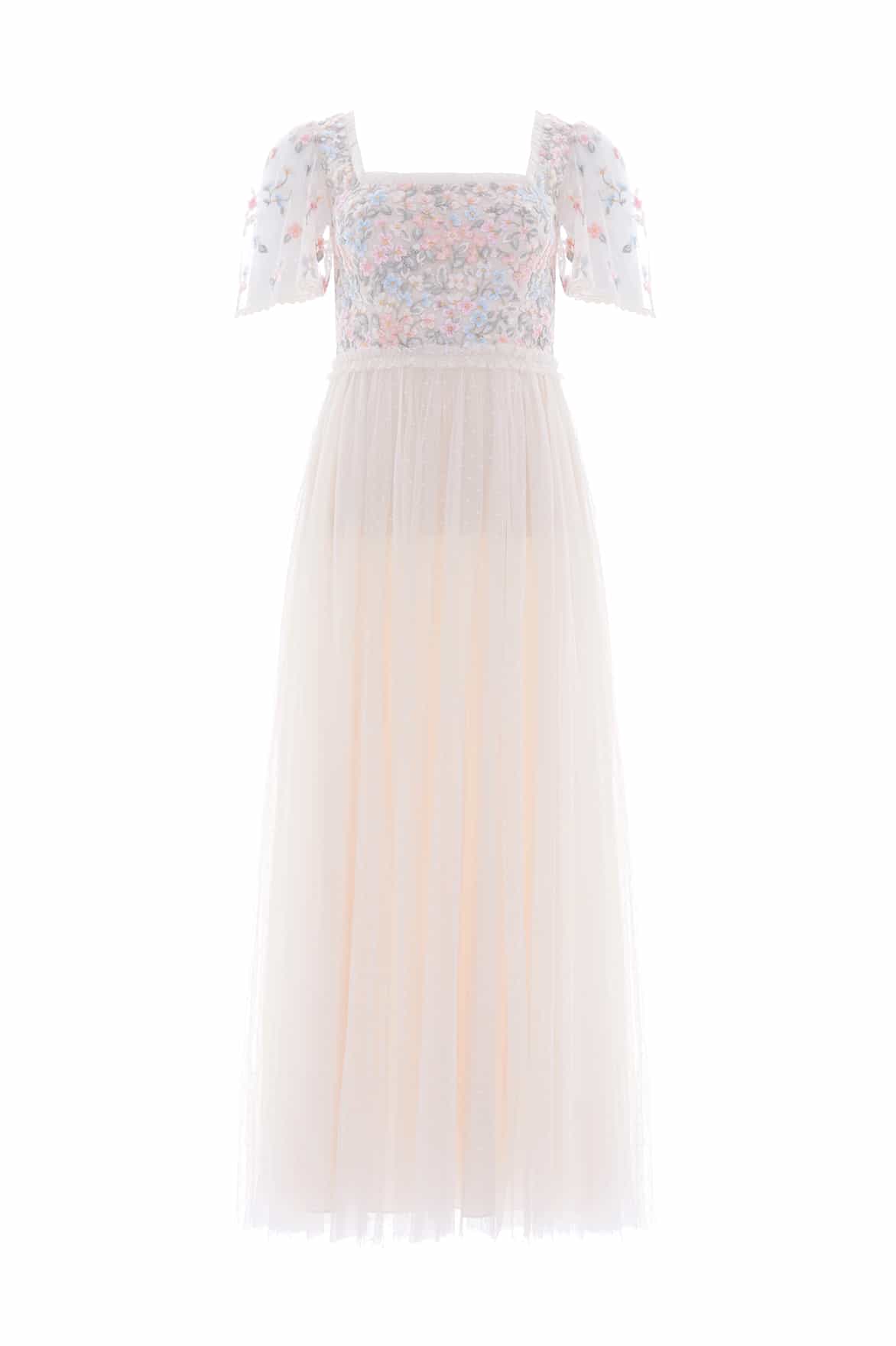 Needle & Thread Versailles Ditsy Bodice Ankle Gown sukienka kremowa