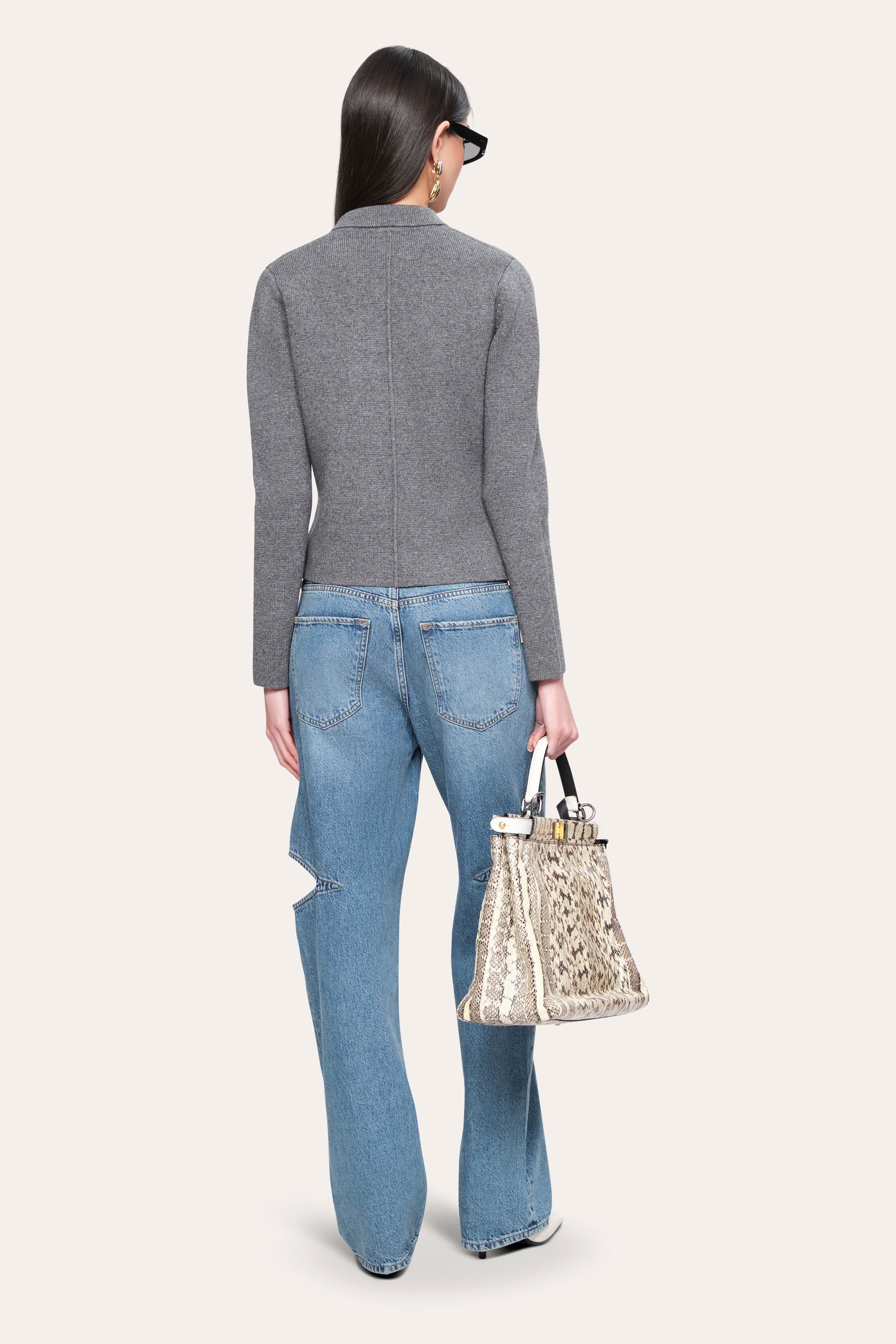 Elie Tahari Lily marynarka dzianinowa Charcoal Melange