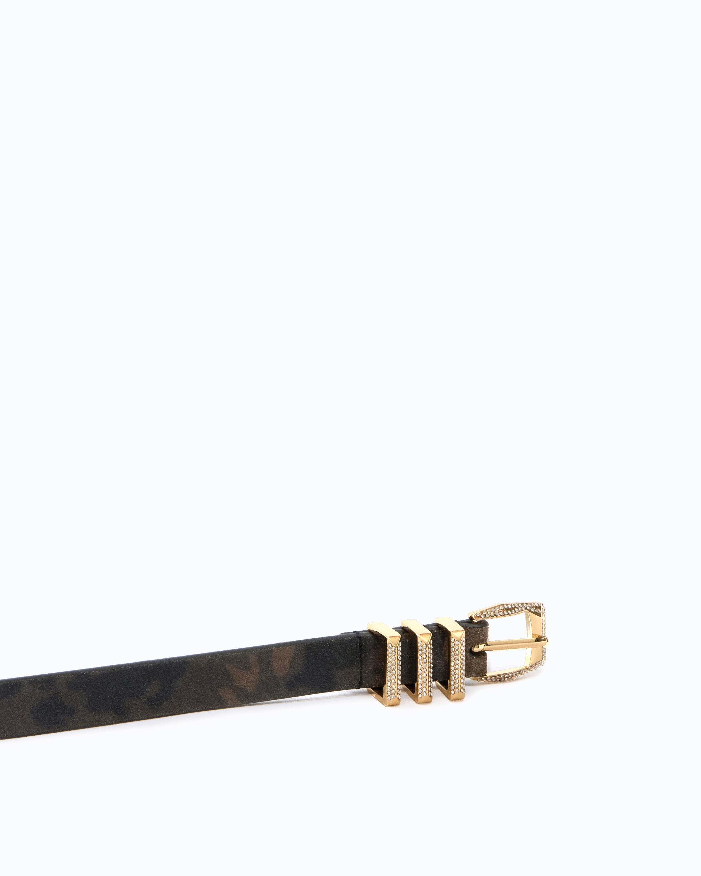 Pinko Triptych Belt pasek zamszowy moro 1,7 cm