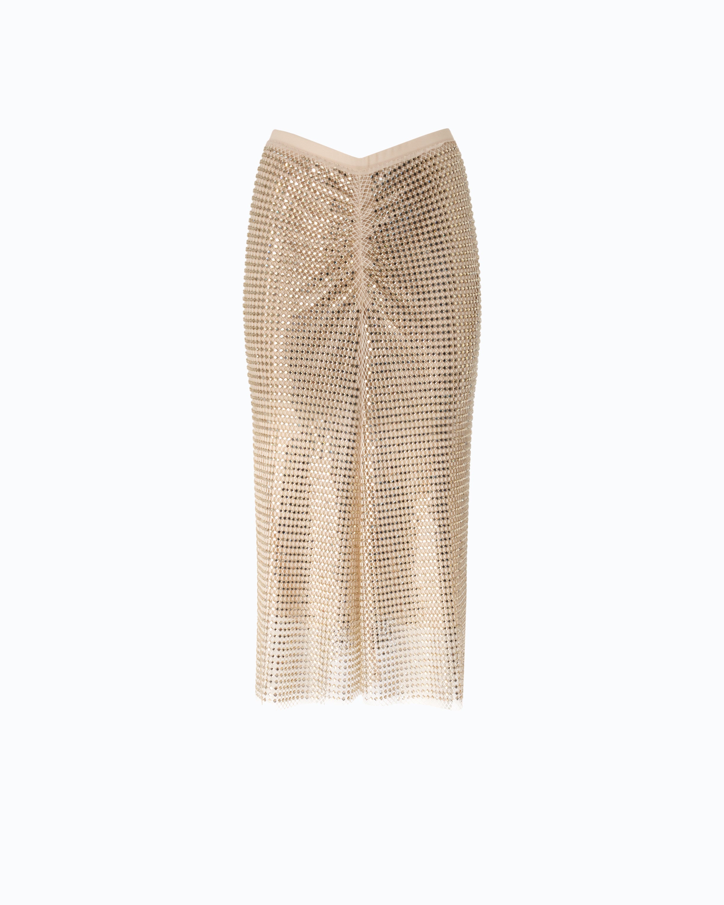 Pinko Berlina Skirt spódnica midi złota kryształki