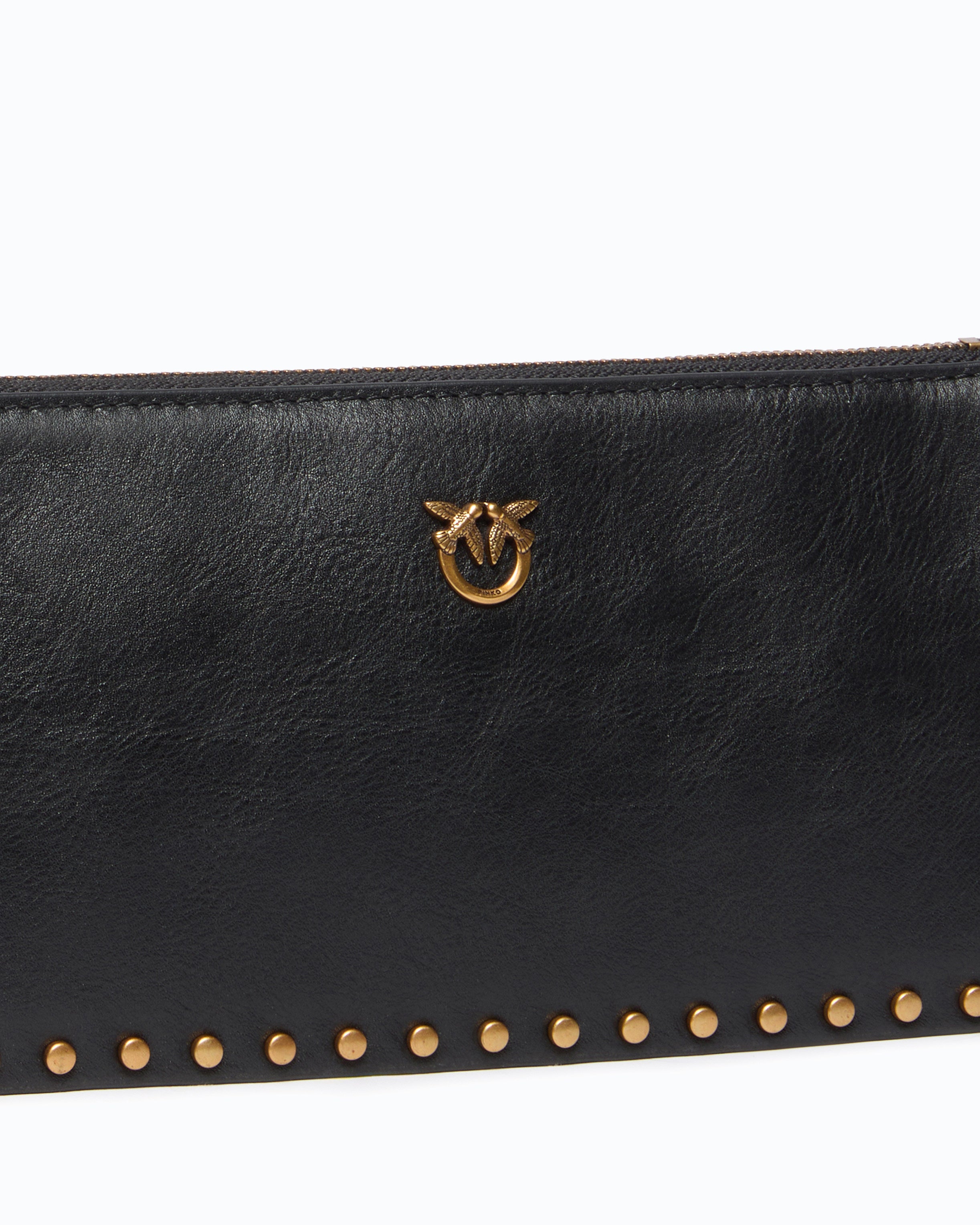 Pinko Half Moon Mini torebka skórzana czarna