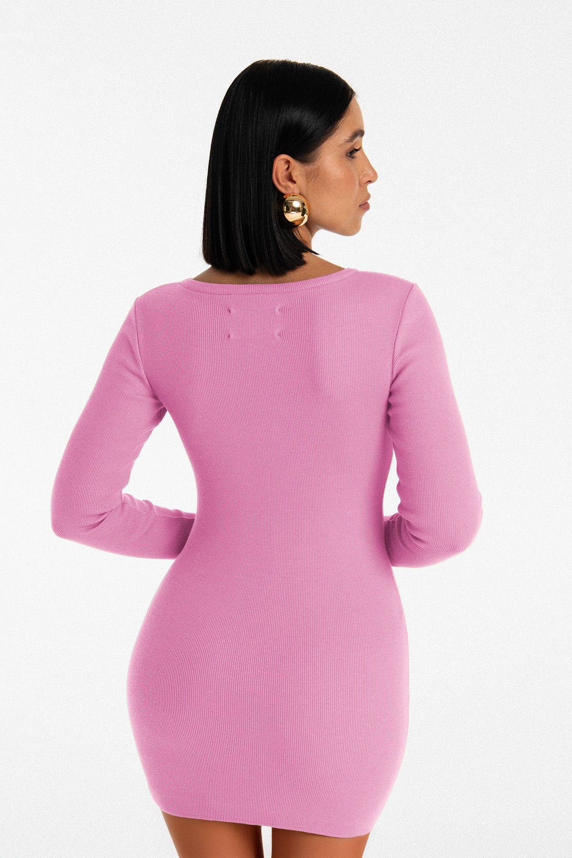 Nudyess Isla sukienka mini pink prążkowana