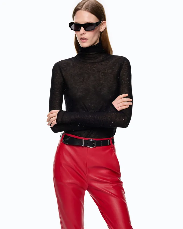 Pinko Moss Sweater sweter golf cekiny dopasowany