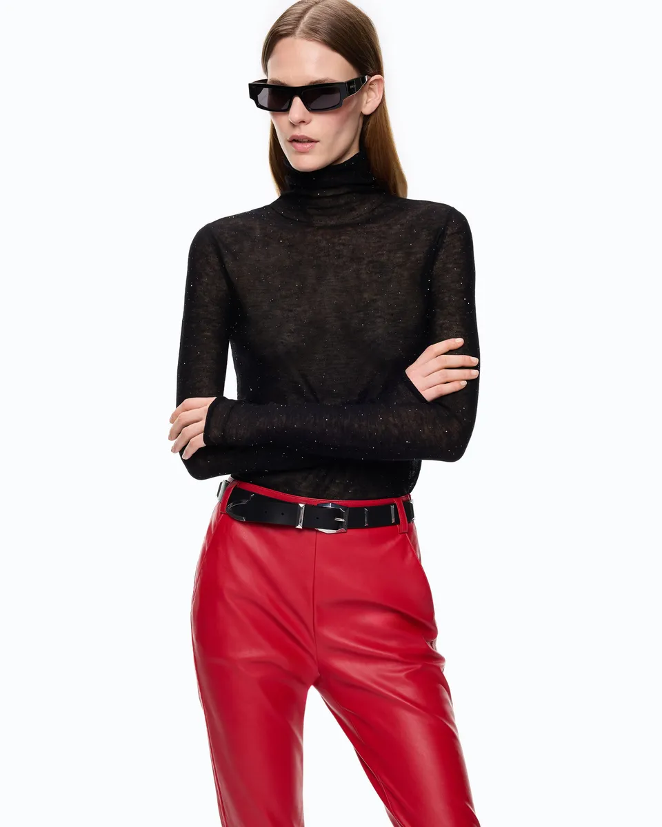 Pinko Moss Sweater sweter golf cekiny dopasowany