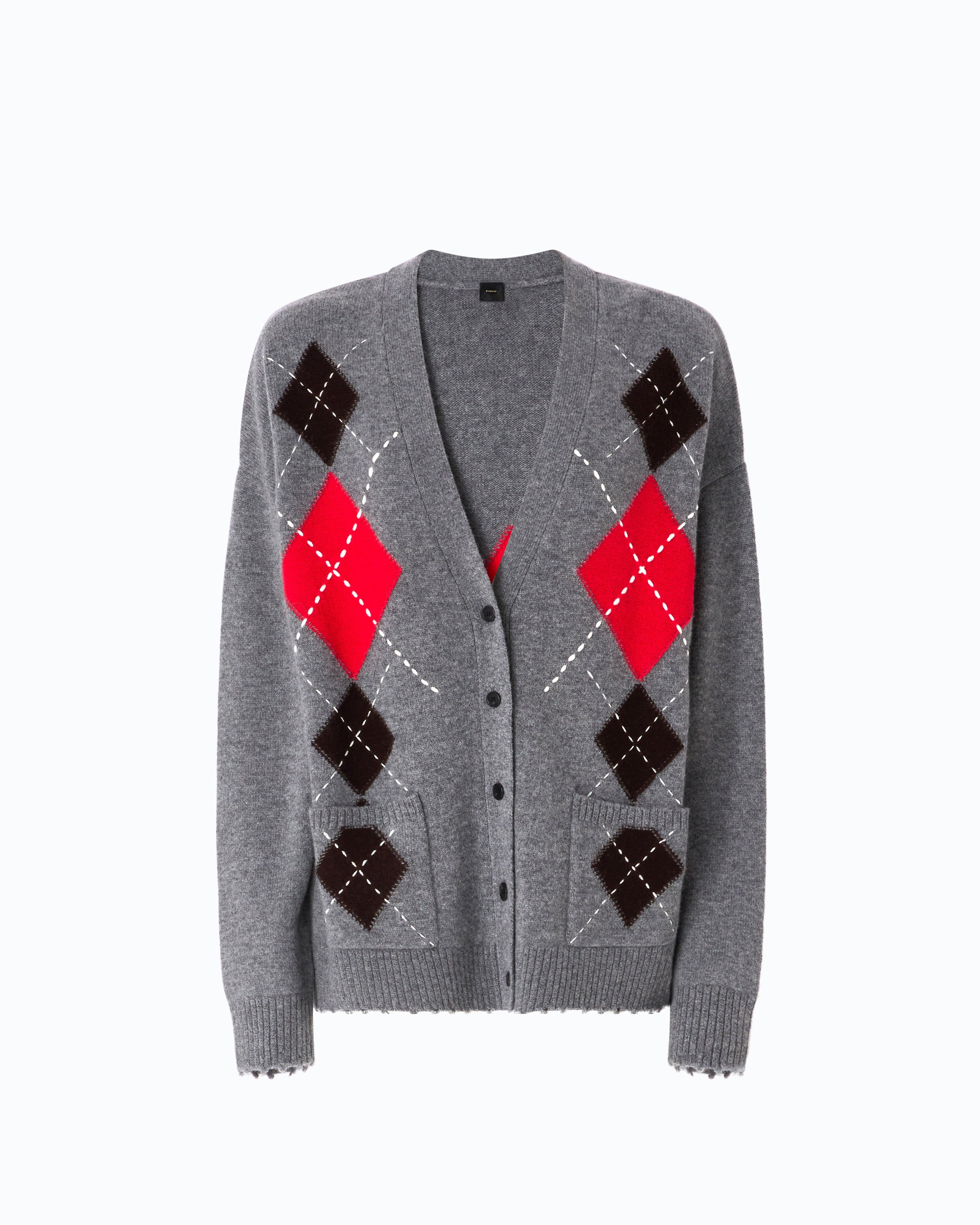 Pinko Bristol Cardigan kardigan wełniany w romby