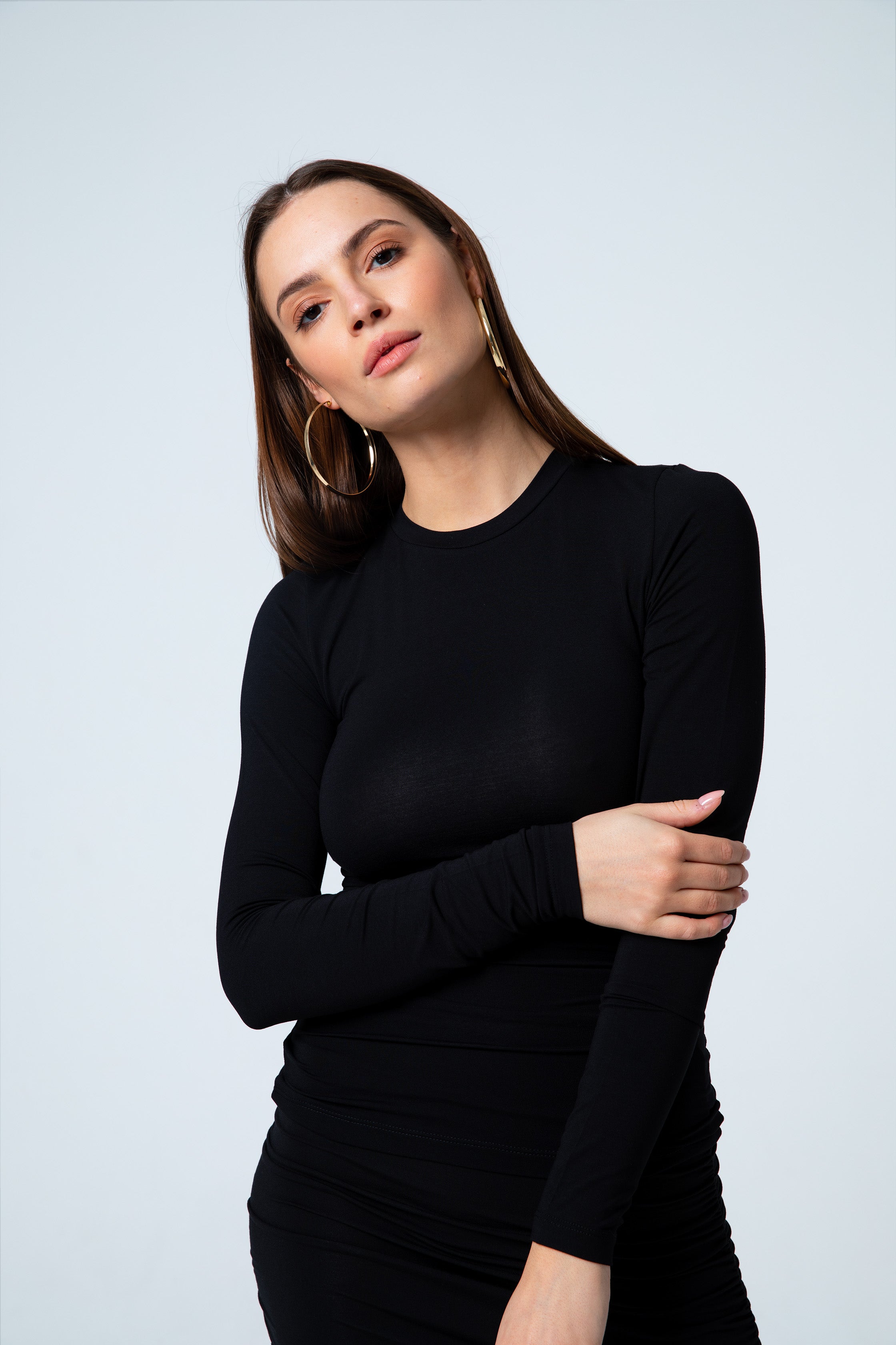 Nudyess Longsleeve bluzka modalowa czarna