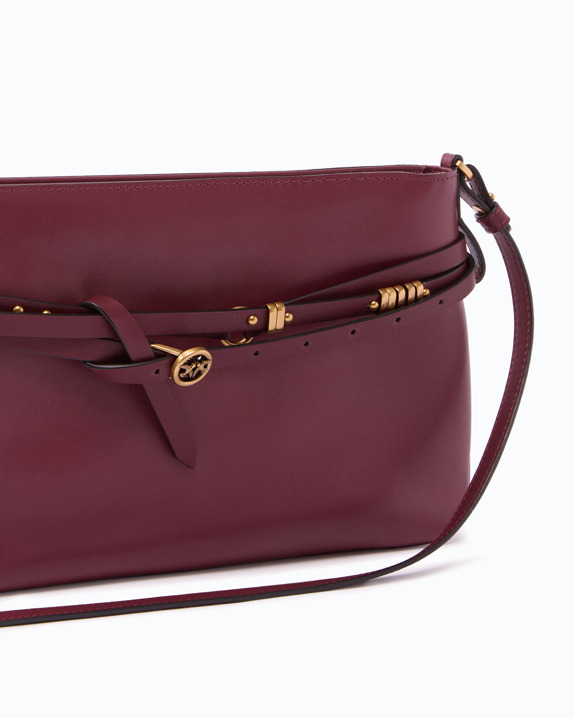 Pinko Belt Bag Classic torebka skórzana brązowa U