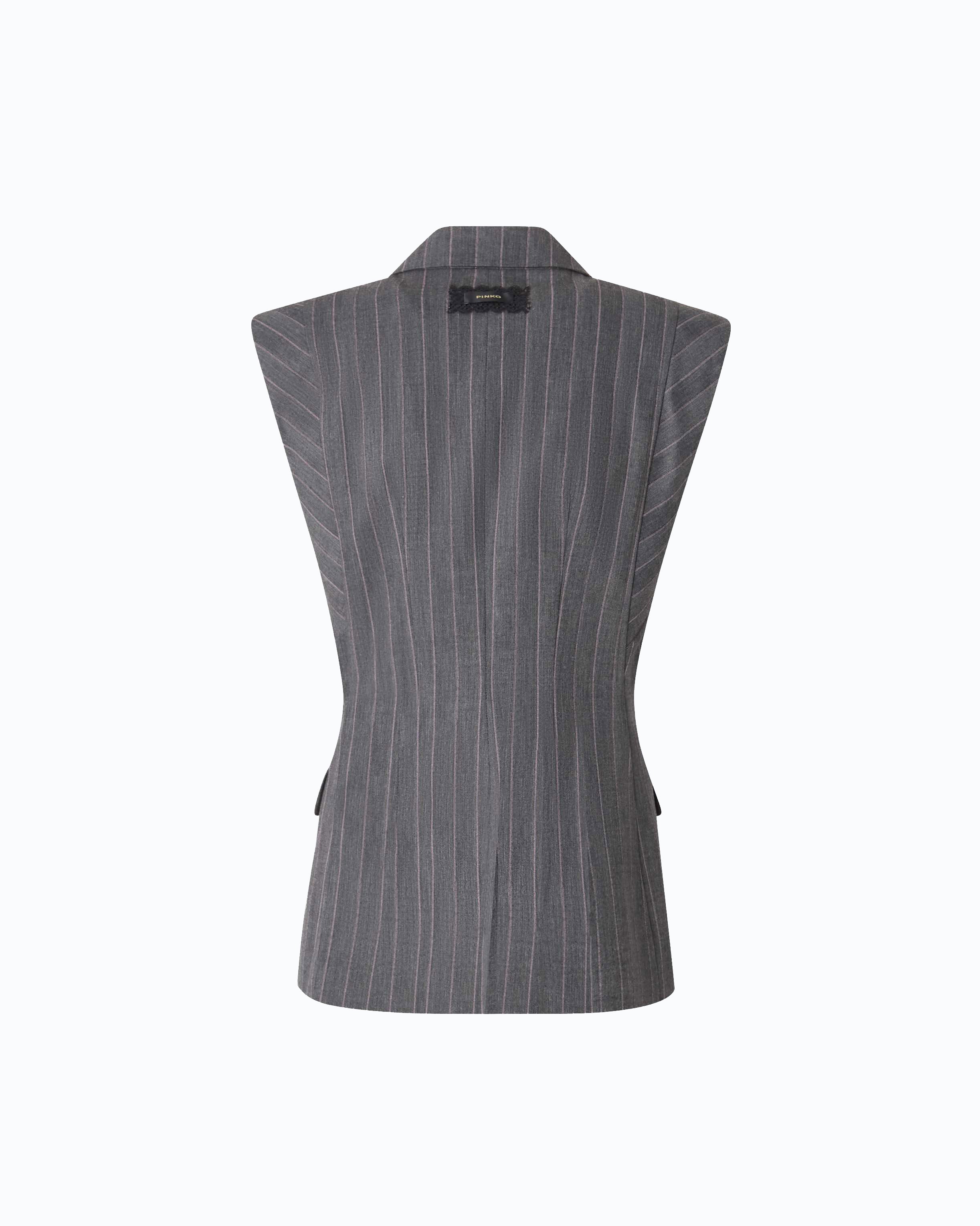 Pinko Genista Jacket kamizelka szara w prążek