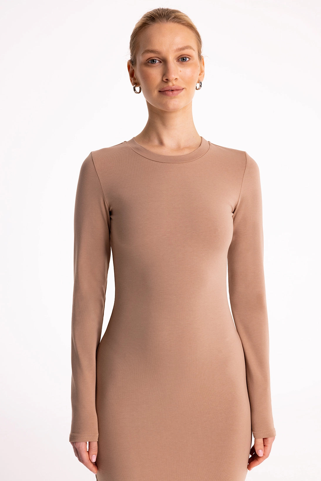 Nudyess Shape sukienka midi Warm bawełniana