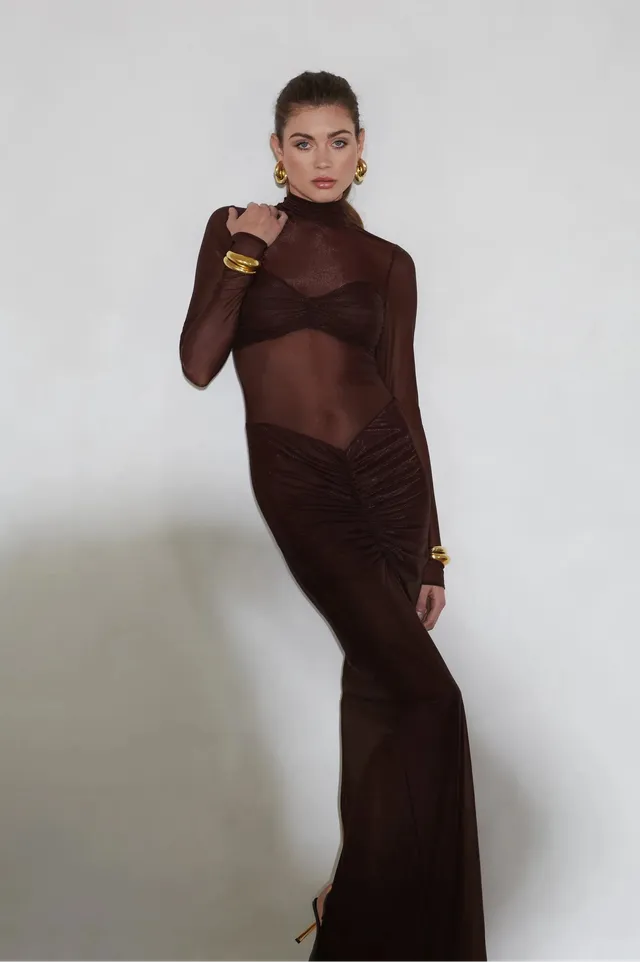 Delfi Collective Jadienne Dress sukienka Chocolate maxi