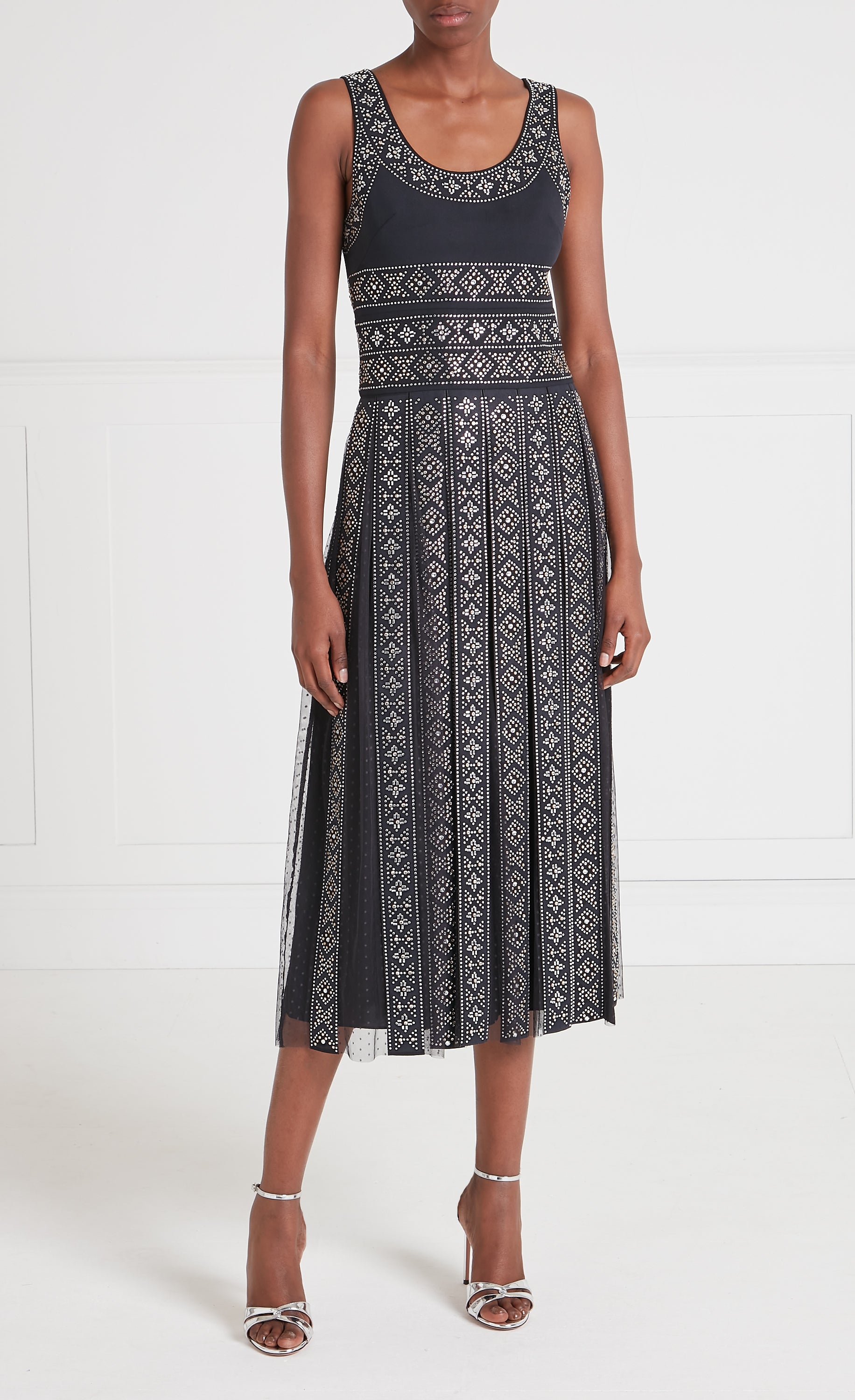 Temperley London Gallantry sukienka czarna midi