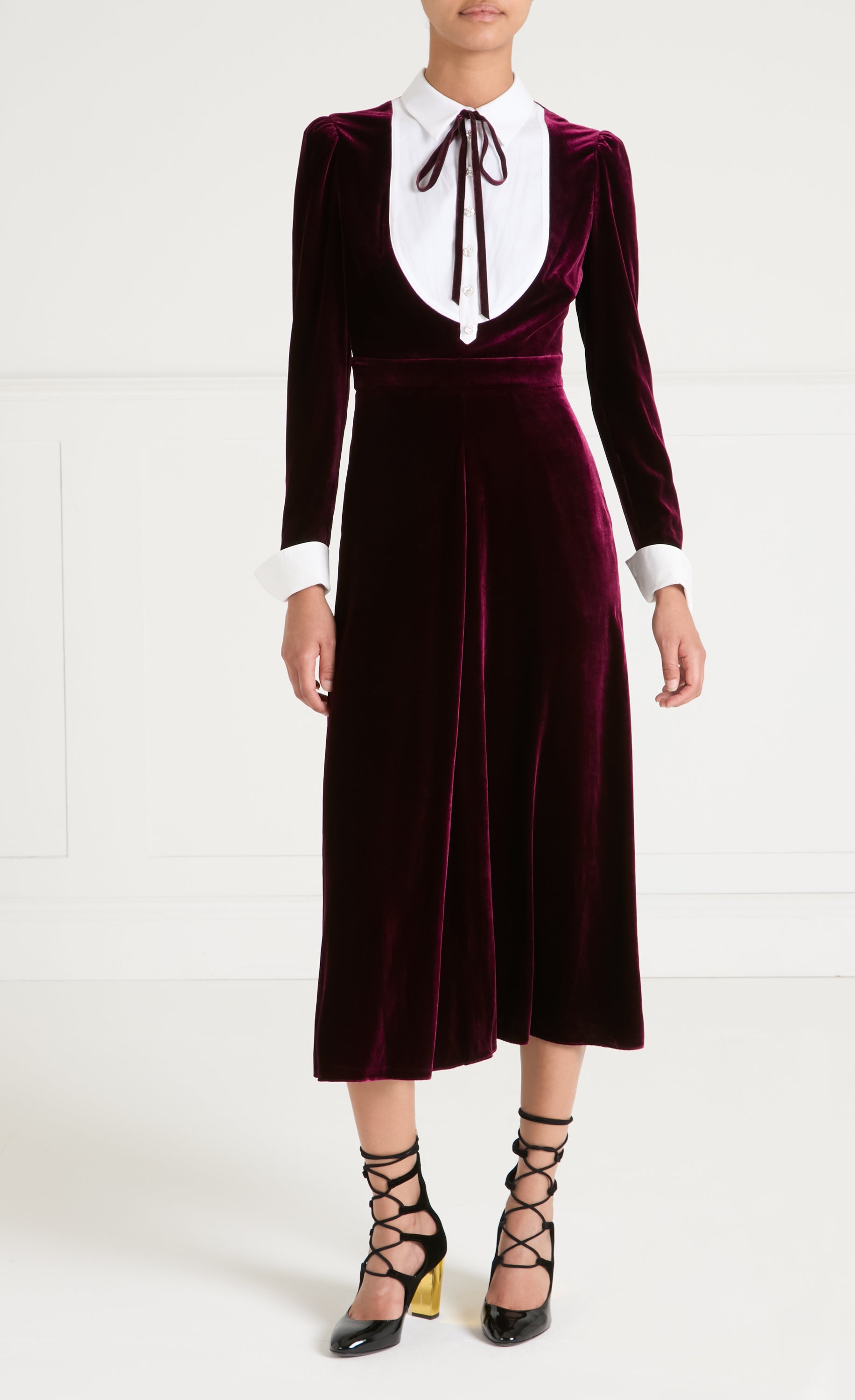 Temperley London Pompidou sukienka bordowa midi