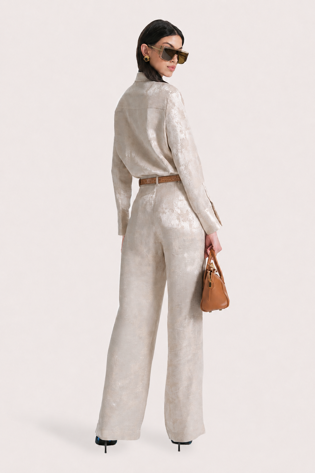 Elie Tahari Terra bluzka lniana Neutral