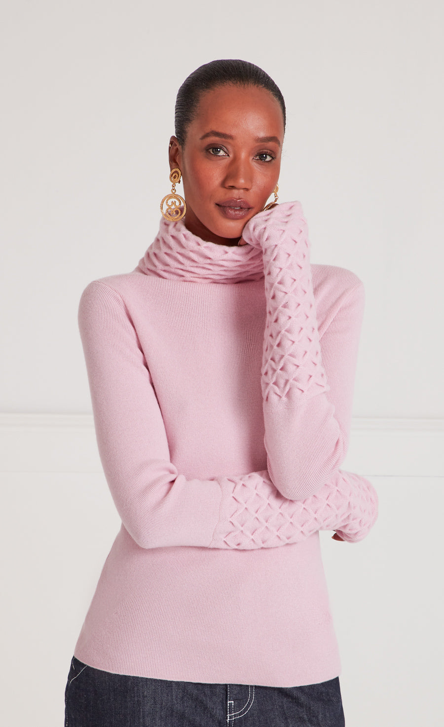 Temperley London Honeycomb sweter Pale Rose XS-LG