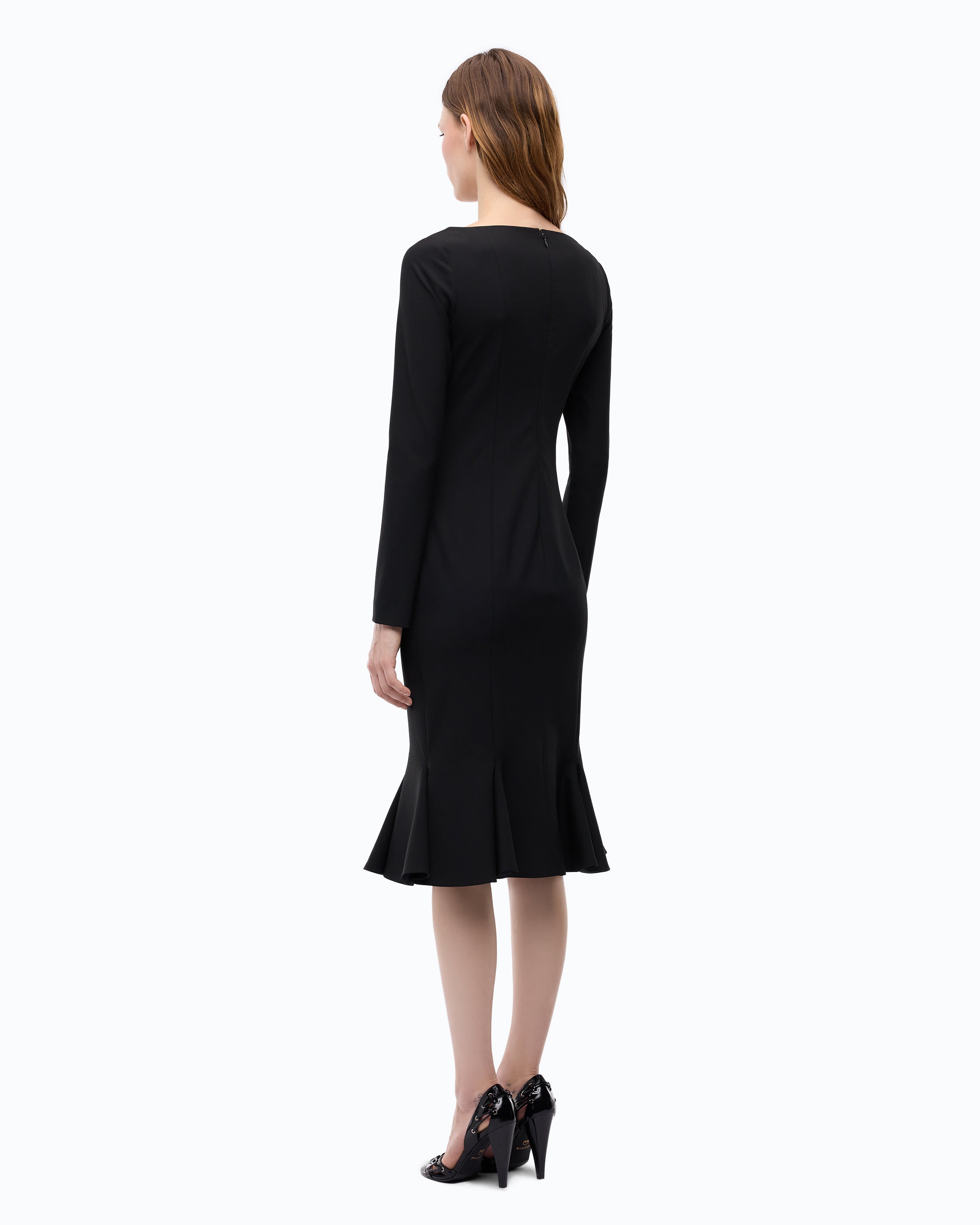 Pinko Opel Dress sukienka midi czarna dopasowana