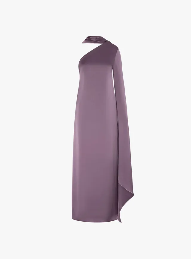 Solace London Newman sukienka maxi na jedno ramię acai