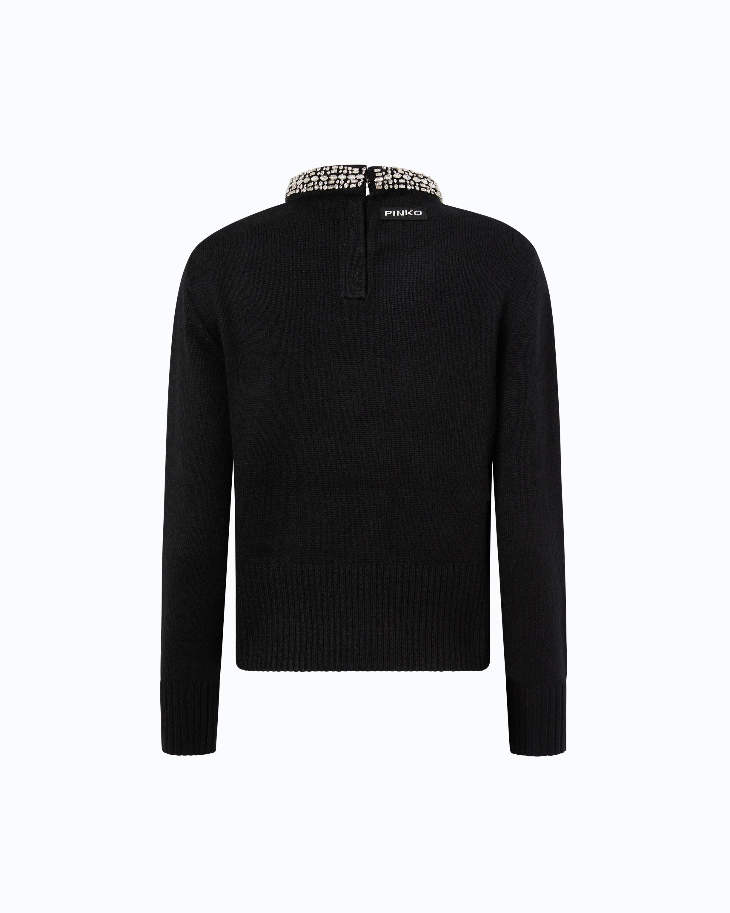 Pinko Berlino Sweater sweter czarny wełniany