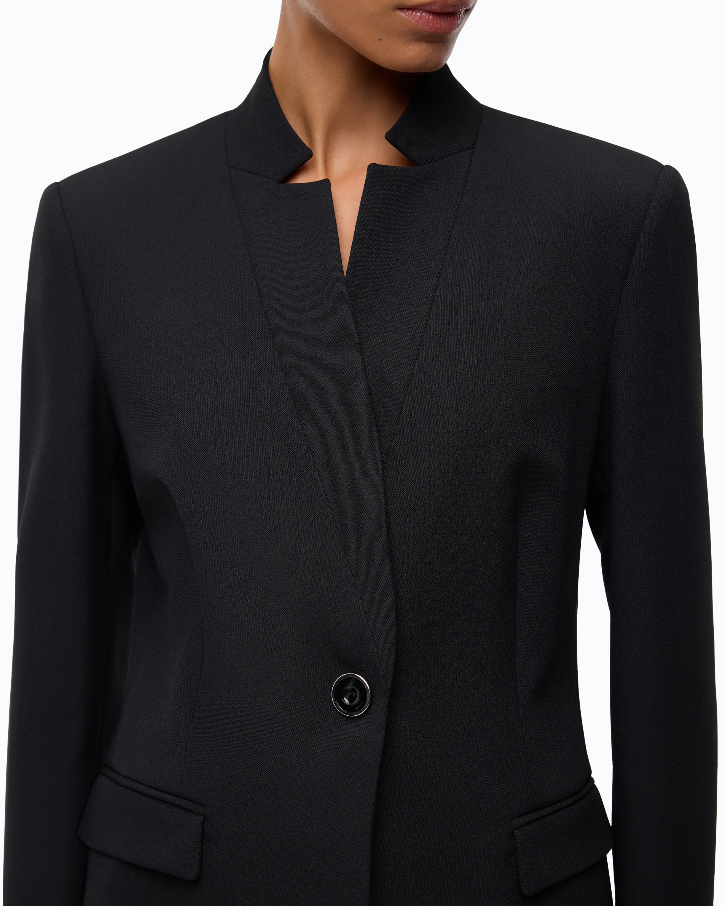 Pinko żakiet slim fit czarny jednorzędowy blazer