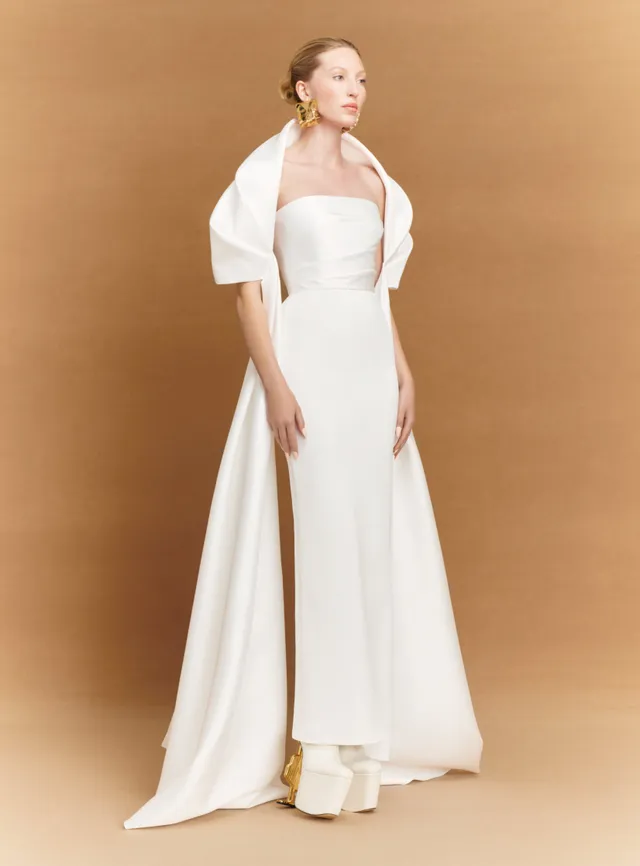 Solace London Vera sukienka wieczorowa maxi cream