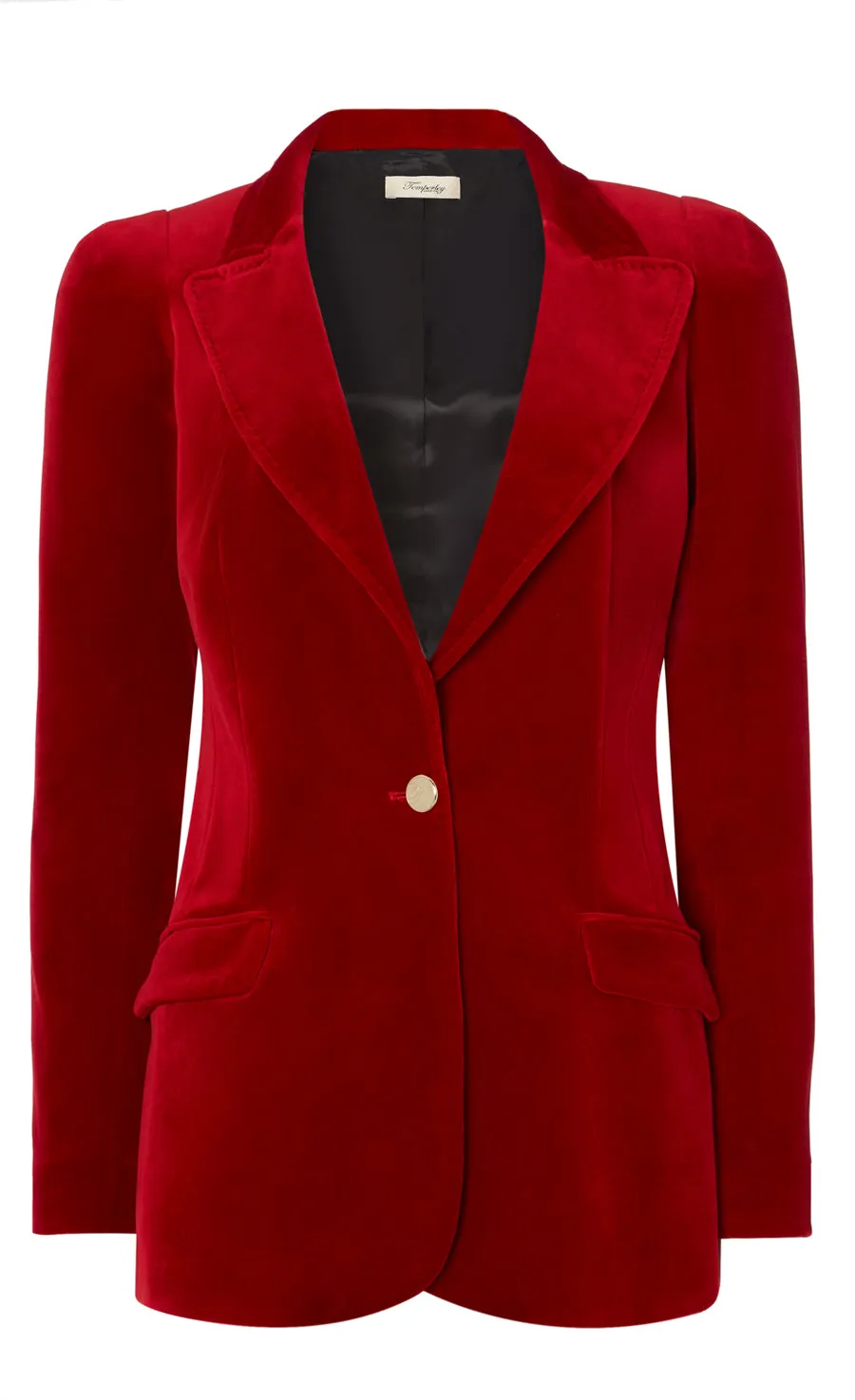 Temperley London Clove Velvet marynarka bordowa 2% elastan