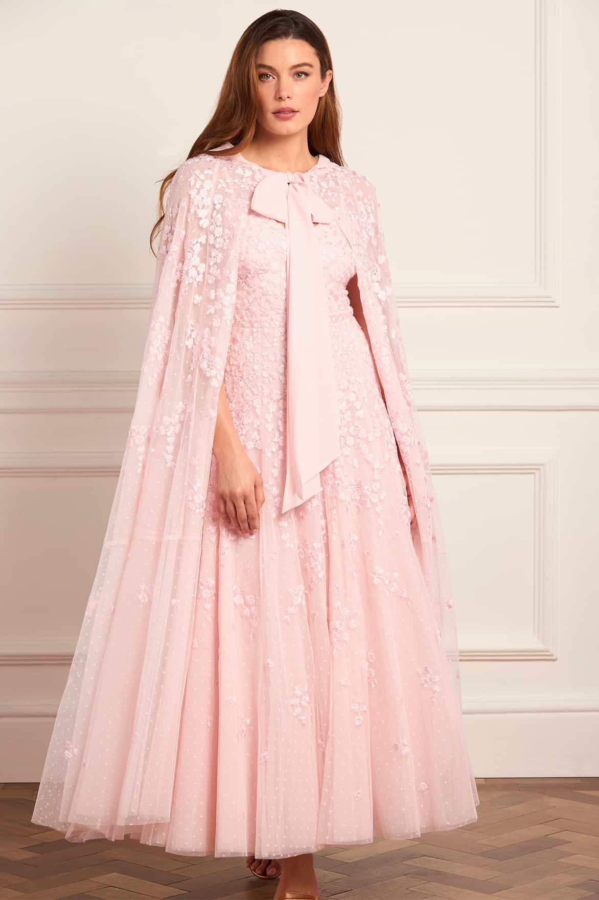 Needle & Thread Scatter Blossom Hooded Cape peleryna róż