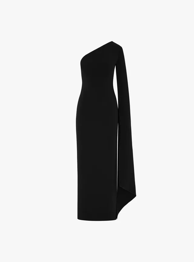 Solace London Seldon sukienka maxi czarna jedno ramię