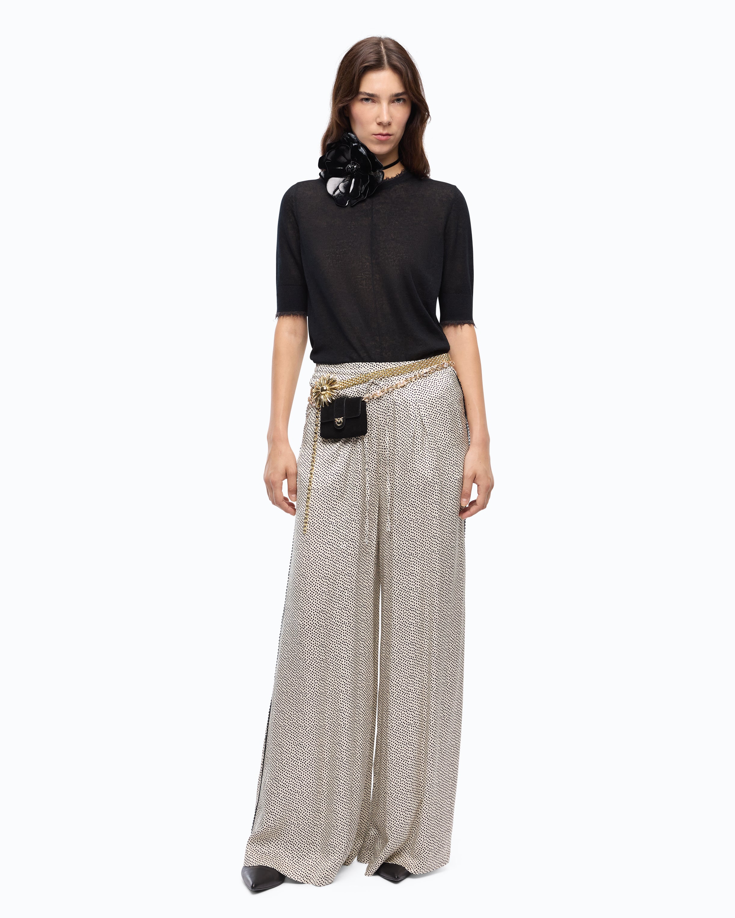 Pinko Nicosia Sweater sweter czarny wełna merynosów