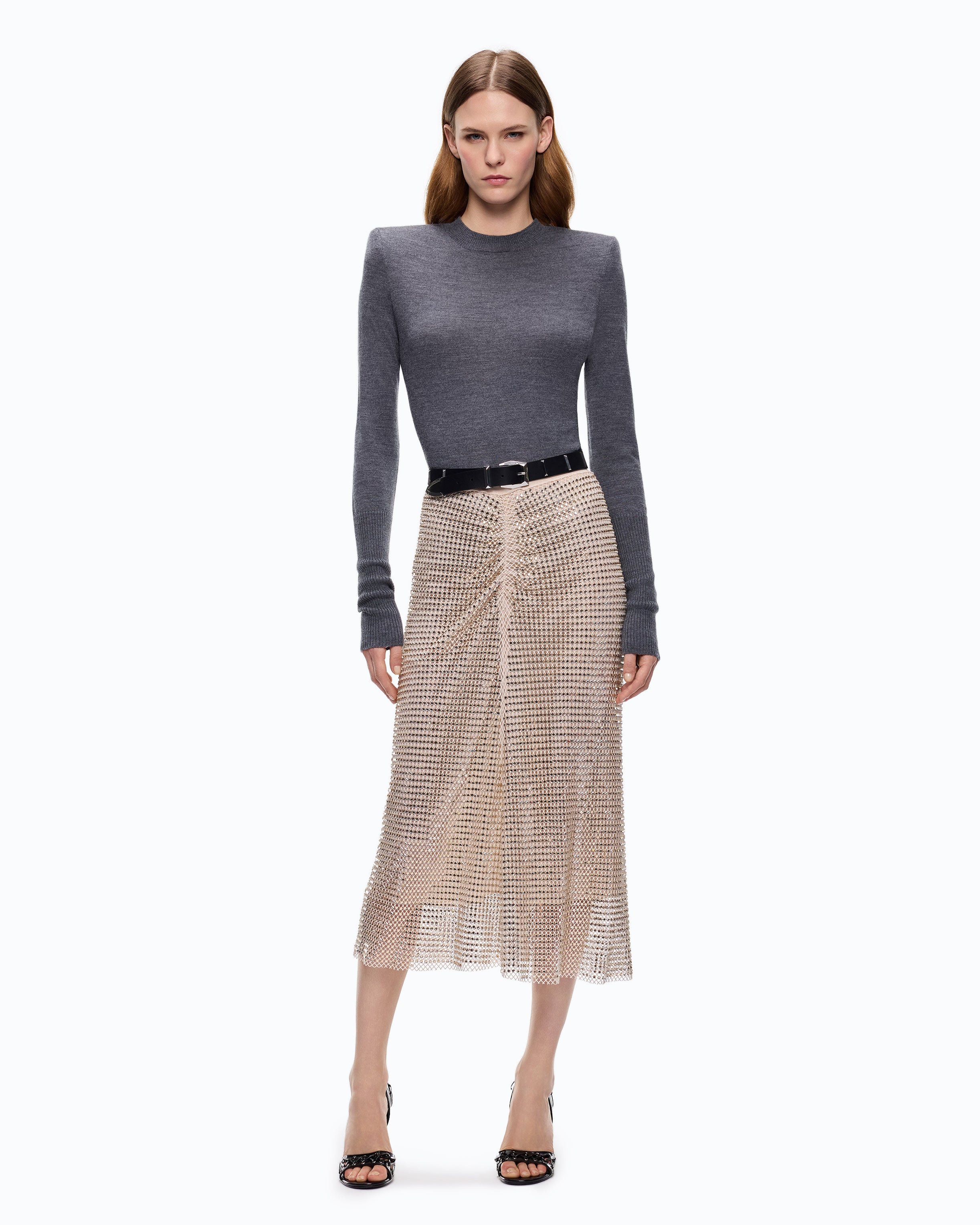 Pinko Lubecca Sweater sweter szary merynosy