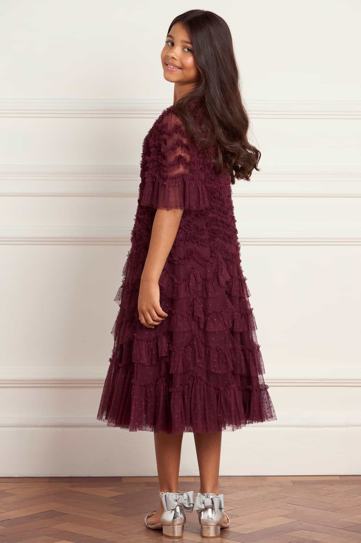Needle & Thread Aviana Kids Dress sukienka dziecięca bordowa 3-12 lat