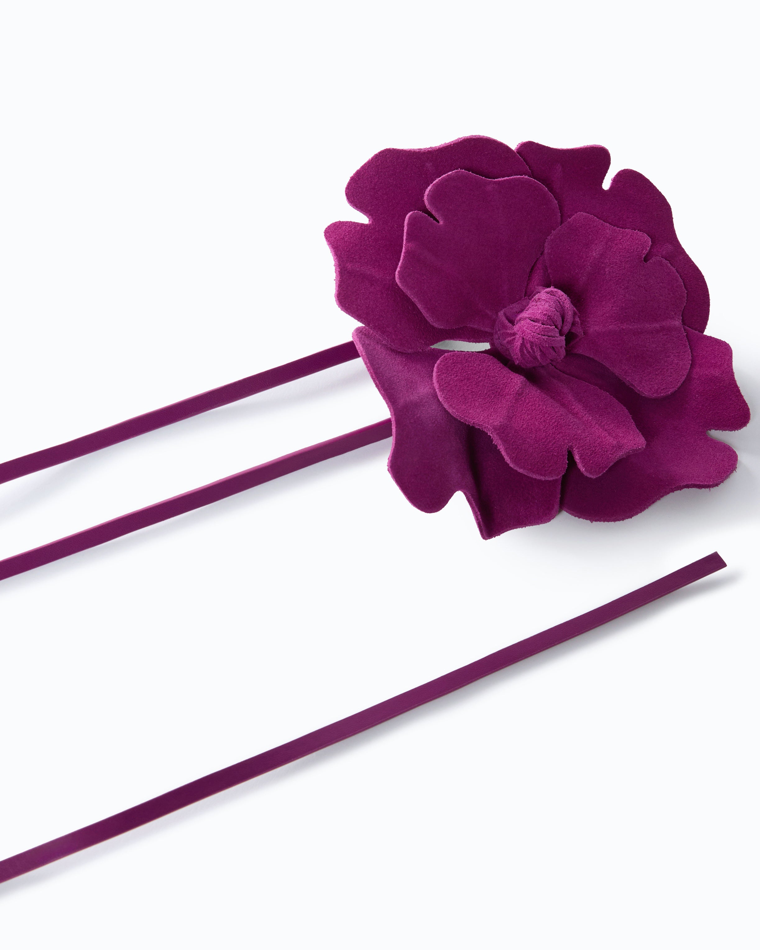 Pinko Flower Belt pasek skórzany czerwony kwiat
