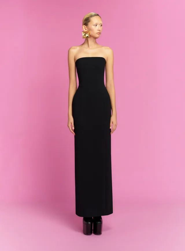 Solace London Anderson sukienka maxi Black strapless