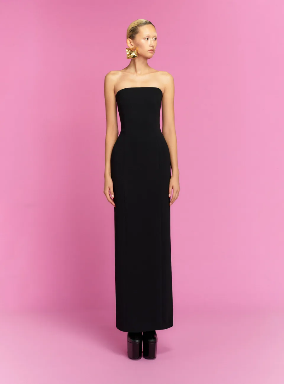 Solace London Anderson sukienka maxi Black strapless