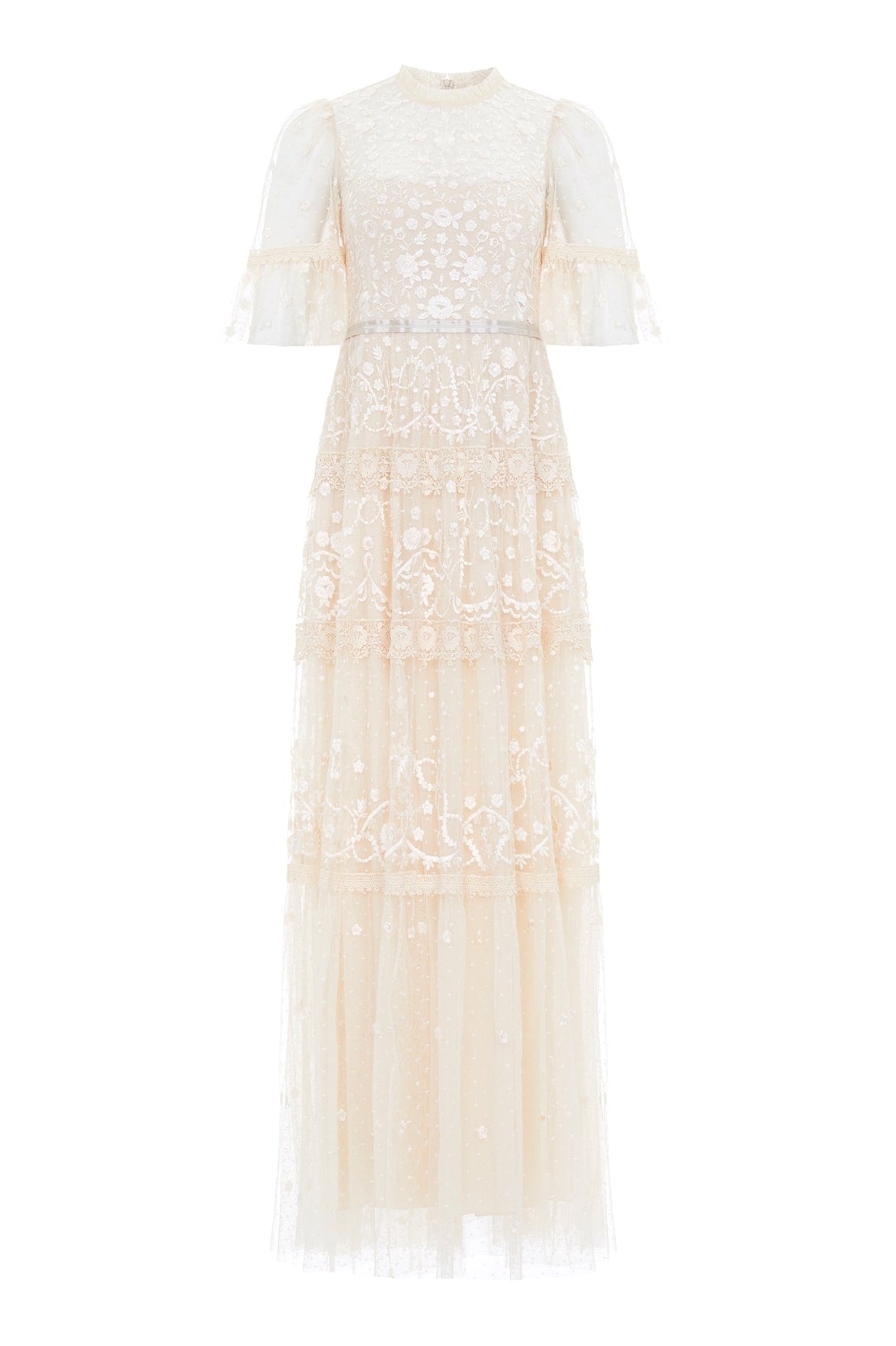 Needle & Thread Midsummer Lace Round Neck Gown suknia szampańska haft