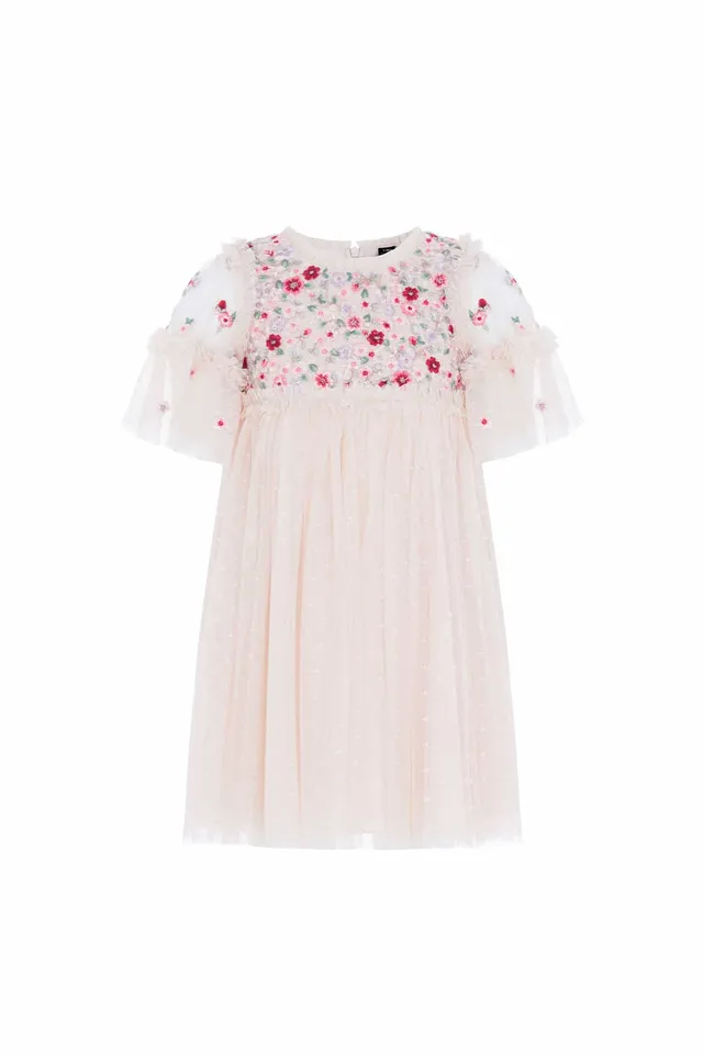 Needle & Thread Lunaria Wreath Kids Dress sukienka beżowa
