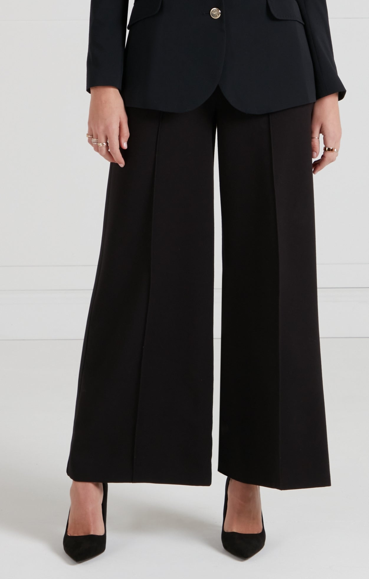 Temperley London Nyx spodnie czarne wełniane