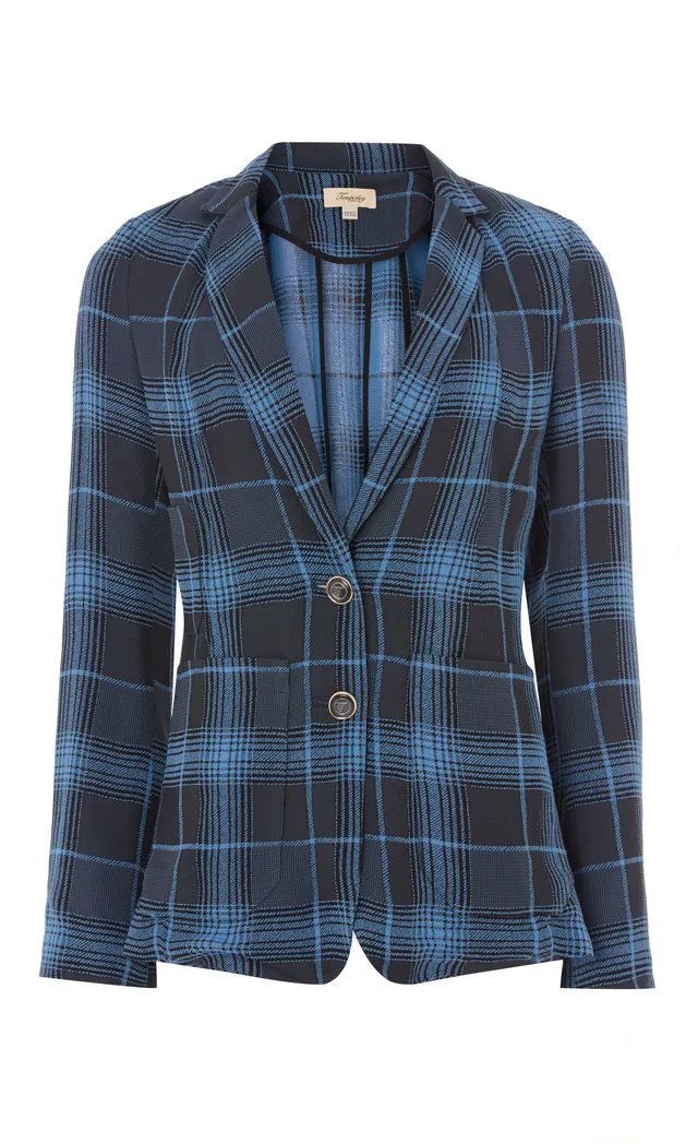 Temperley London Plath Jacket żakiet granatowy w kratę