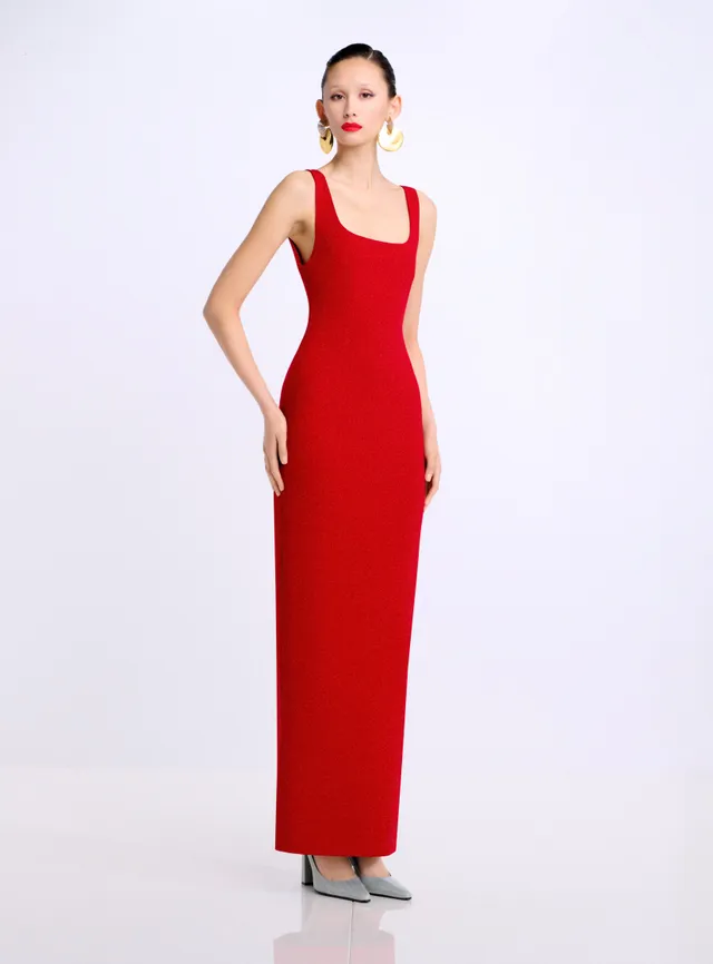 Solace London Aneila sukienka czerwona maxi