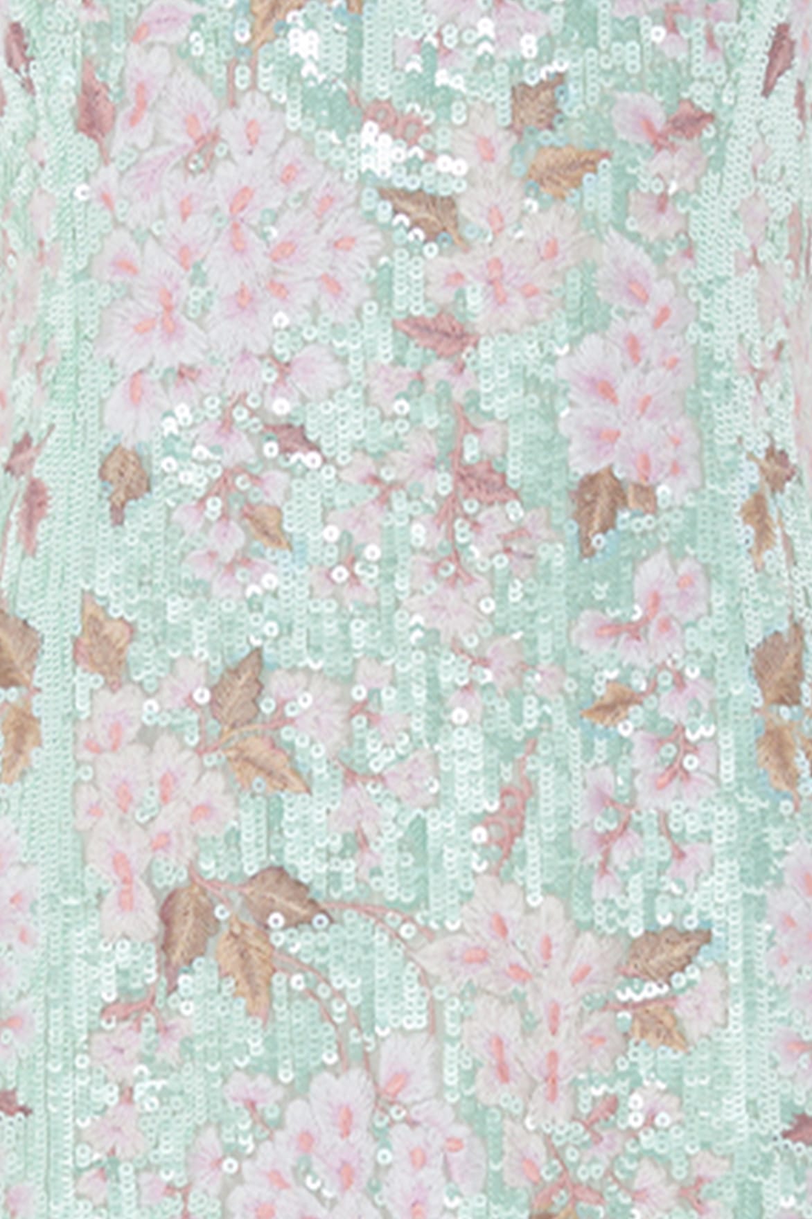 Needle & Thread Wisteria Shimmer Georgette Gown sukienka Green