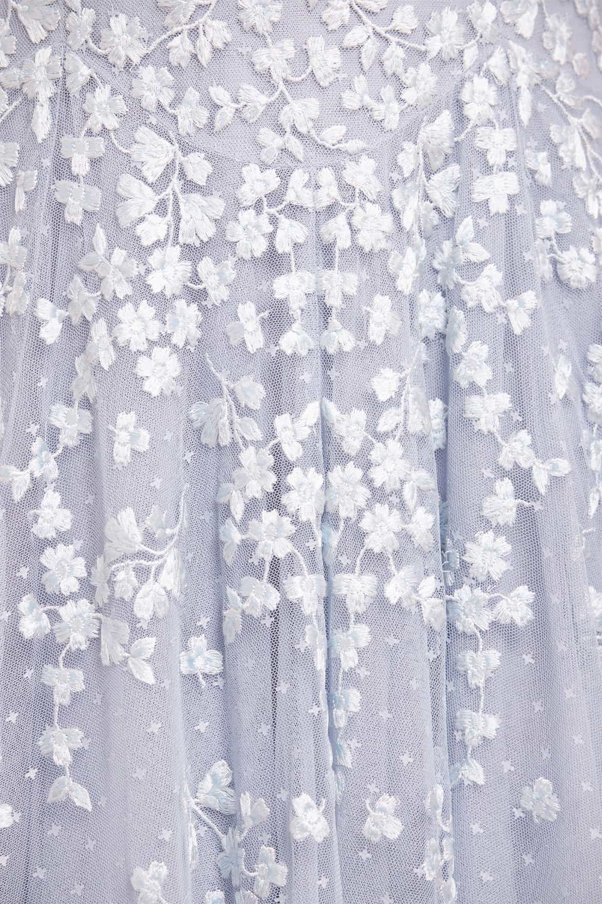 Needle & Thread Scatter Blossom Round Neck Ankle Gown sukienka błękitna