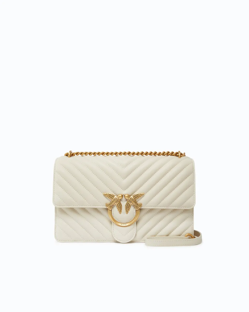 Pinko Love Bag One Chevron torebka biała