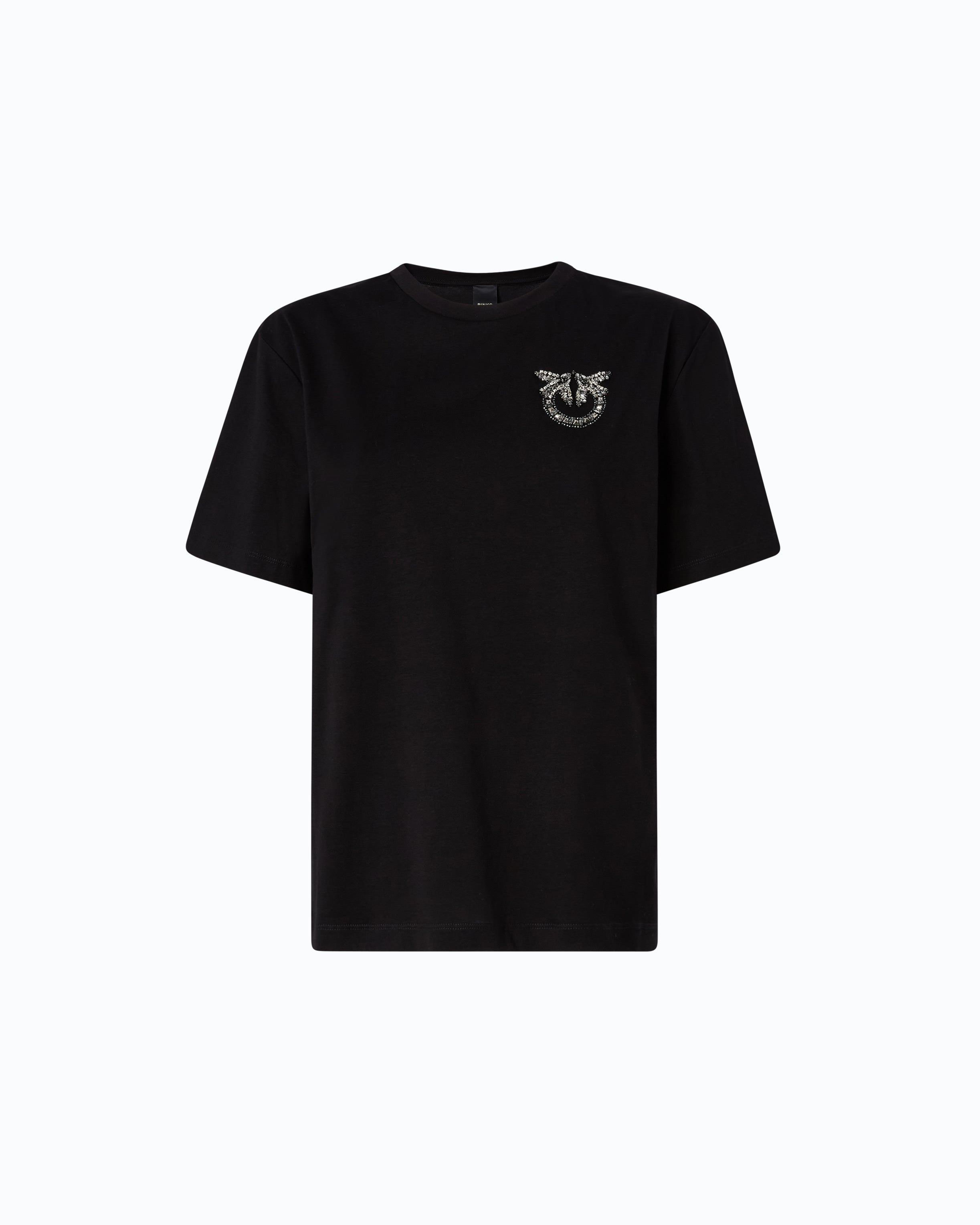 Pinko Strepitoso T-Shirt koszulka czarna kryształki