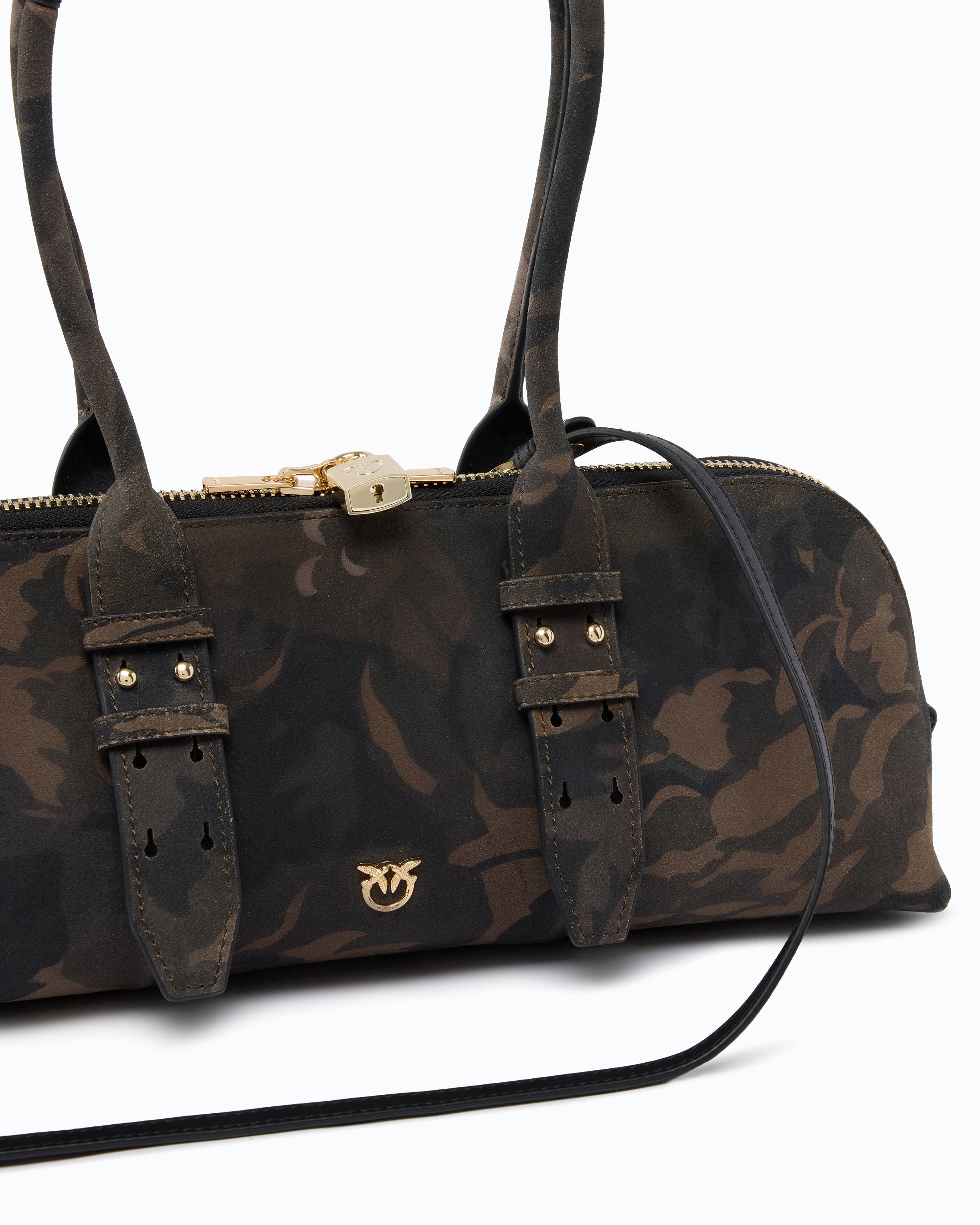 Pinko Escape Bag Horizontal torebka moro zamszowa