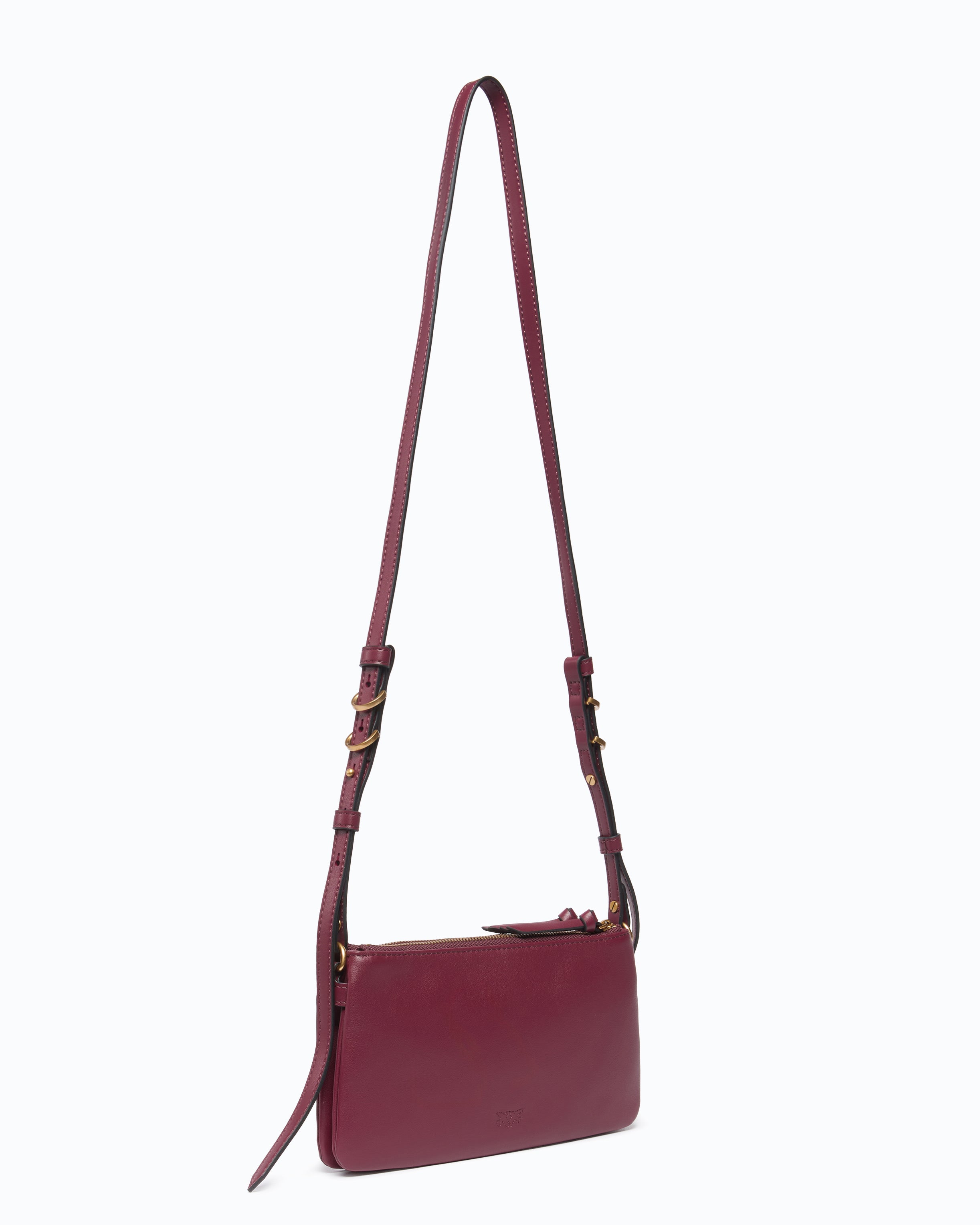 Pinko Double Mini torebka brązowa skórzana