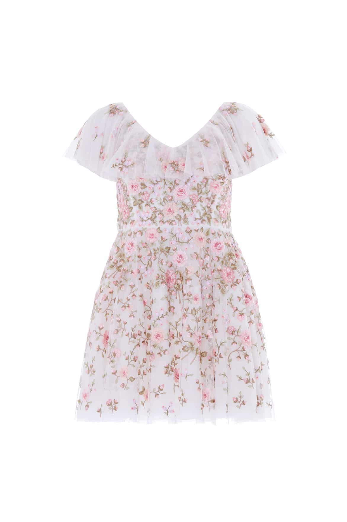 Needle & Thread Eden Rose Micro Mini sukienka koktajlowa White