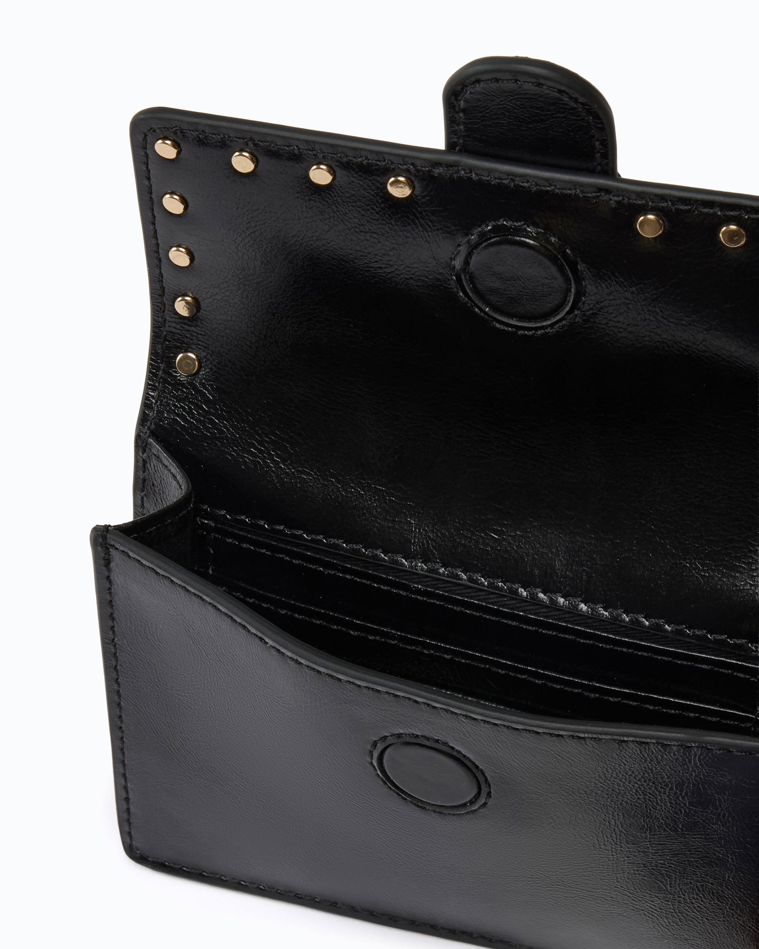 Pinko Love Pocket Studs etui na karty skórzane czarne