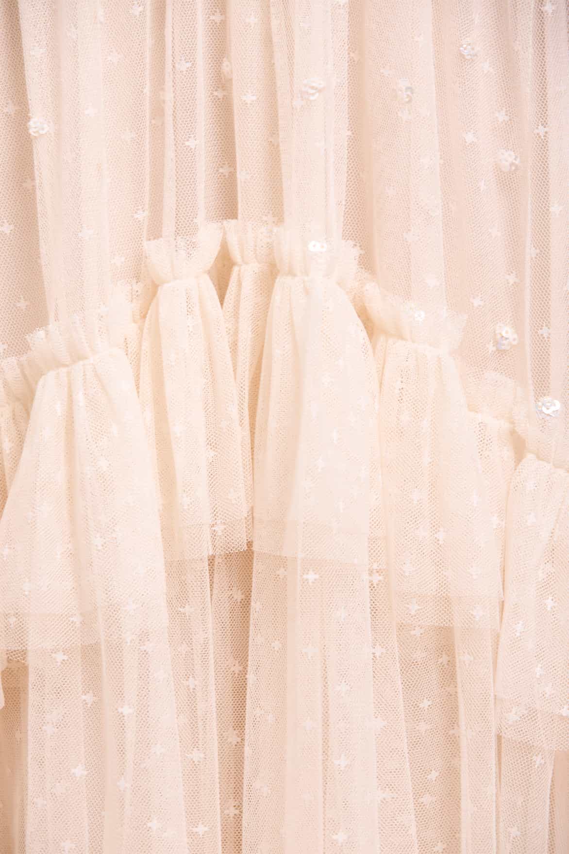 Needle & Thread Sequin Glimmer Gown sukienka kremowa maxi