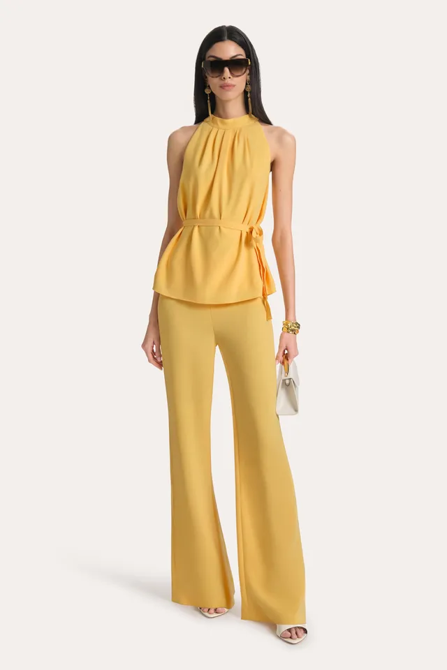 Elie Tahari Olivia E6087206 spodnie Lemon Silk krepa