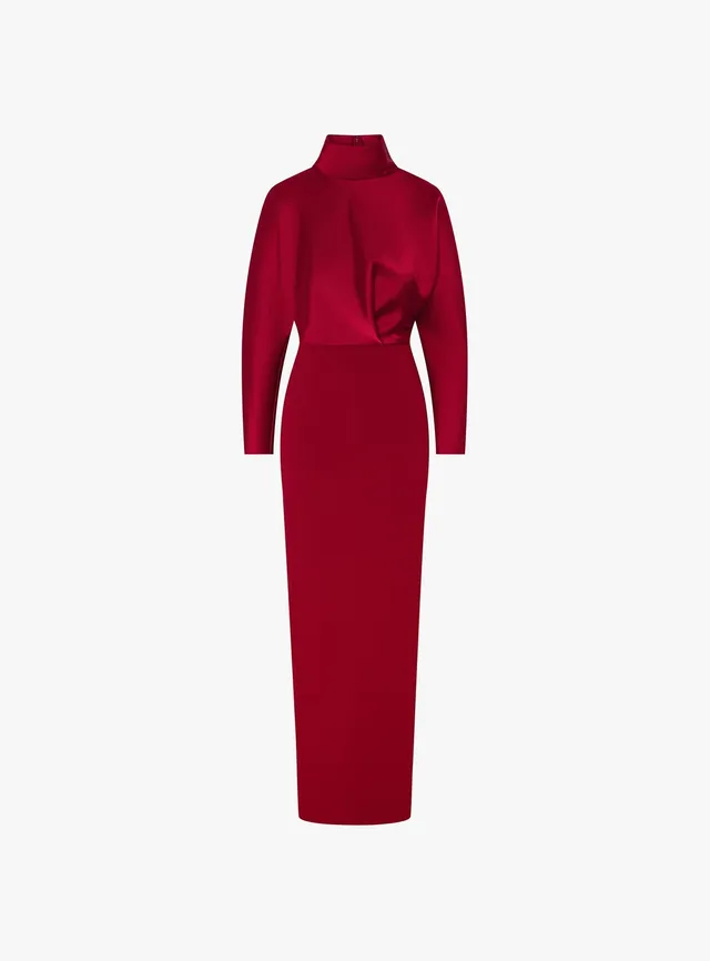 SOLACE LONDON The Sedgewick Maxi Dress sukienka rubinowa
