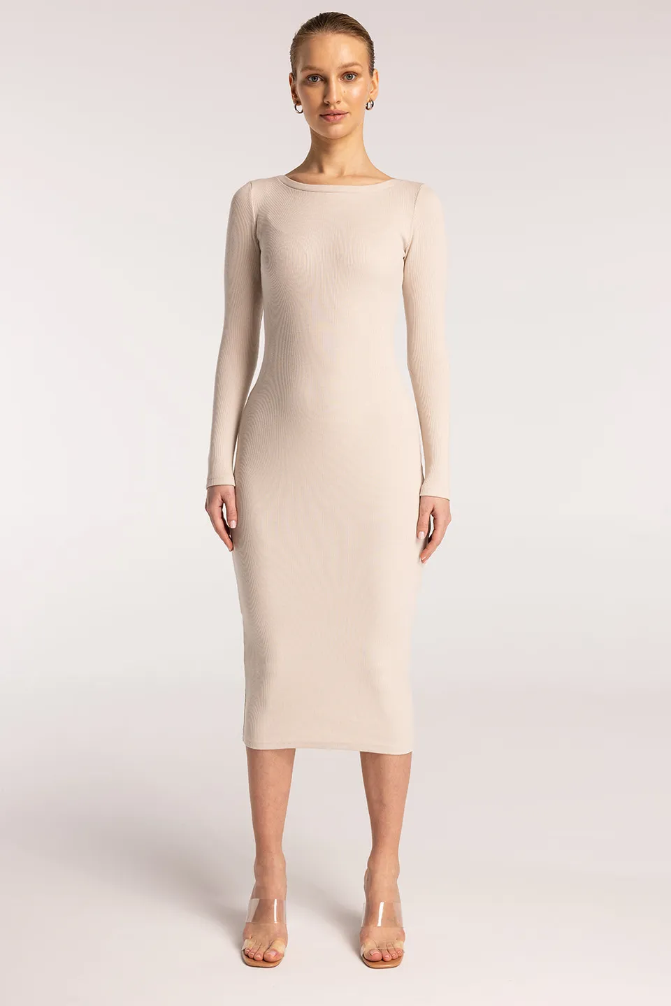 Nudyess Signature sukienka midi light beige