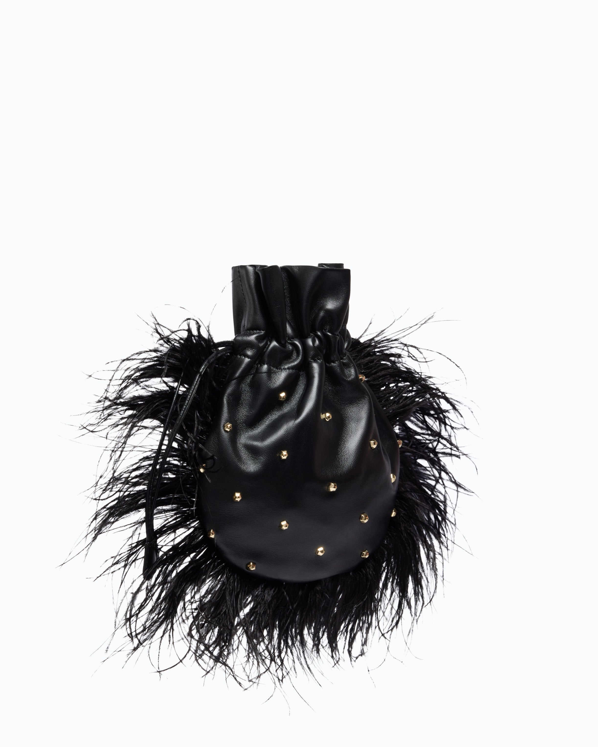 Pinko Galleria pouch torebka pióra czarna